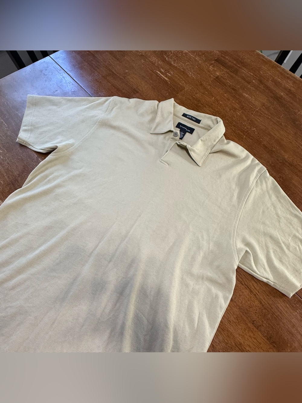 bill blass Men’s Cream Short-Sleeve Polo